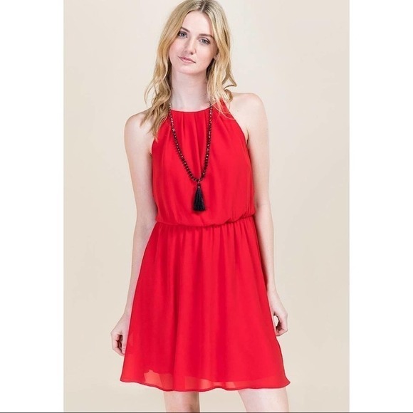 𝅺lush Bright Red Flawless Mini Dress Size Small NWT - Picture 3 of 11